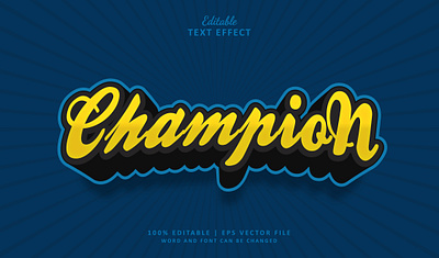 Text Effect Champion 3d cup logo text effect