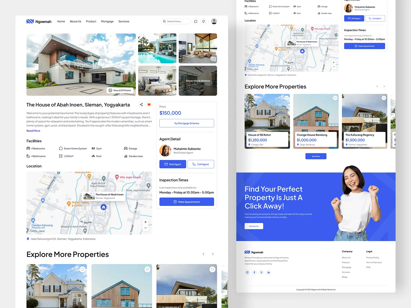 Modern Listing Website Design for Real Estate