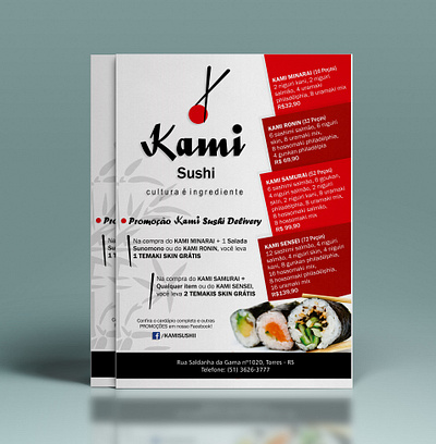 Flyer Kami sushi flyer graphic design print