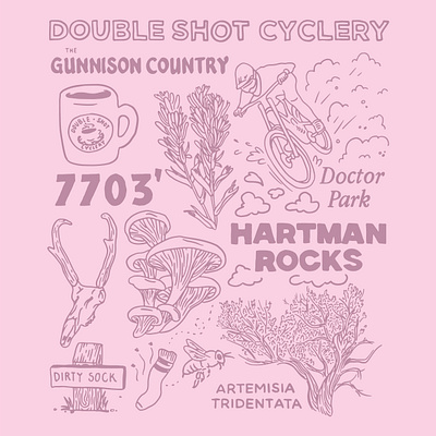 The Gunnison Country antelope bee colorado dirty sock downhill bike gunnison hartman rocks illustration merch oyster mushroom paintbrush sagebrush skull tshirt