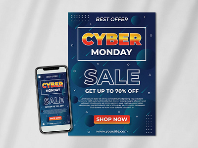 Cyber Monday Sale Poster Template cyber monday cyber monday poster cyber monday sale poster cyber sale discount monday sale offer sale shoping