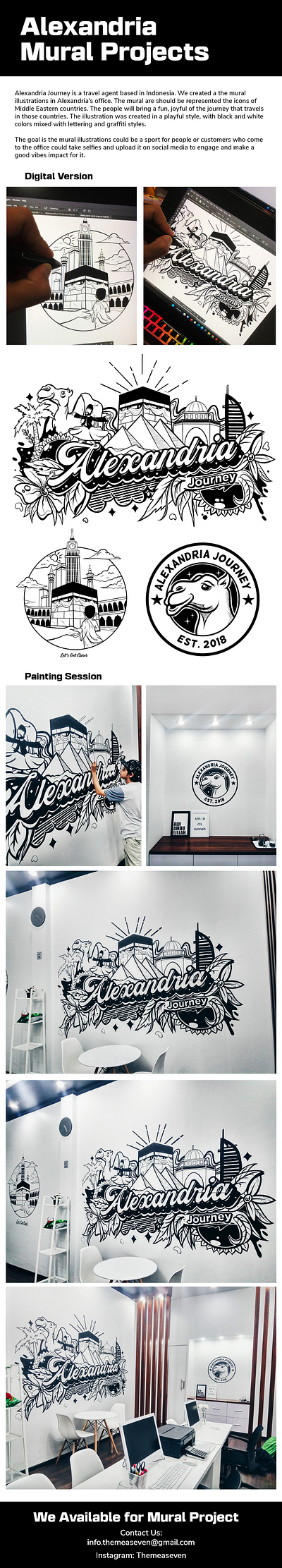 Alexandria Mural Art Project artwork concept graffiti graffiti art illustration illustrator ink lettering mural mural art paint painting type typography wall art wall design