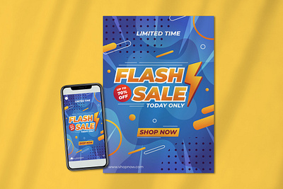 Flash Sale Poster Template discount event flash sale flash sale flyer flyer poster sale sale poster shoping mall templlate