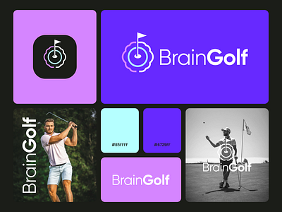 BrainGolf app brain brainlogo branding combination design dualmeaning golf golflogo graphic design logo logodesign minimalist negativespace simple ui ux visualbrang visualdesign