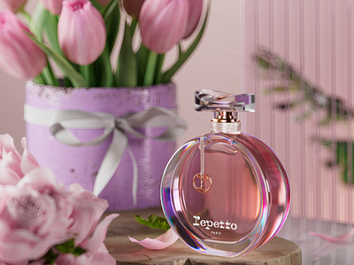 Repetto Paris Perfume styleframe 3d artdirection bottle cgi cinema4d cosmetics lighting packaging perfume product render