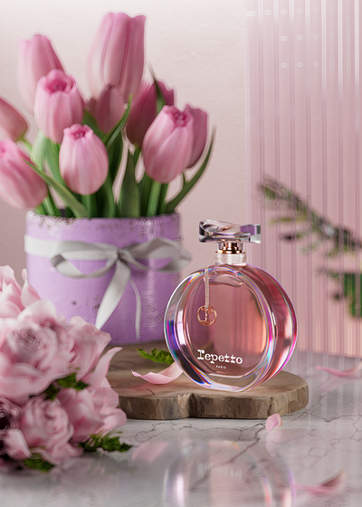 Repetto Paris Perfume styleframe 3d artdirection bottle cgi cinema4d cosmetics lighting packaging perfume product render