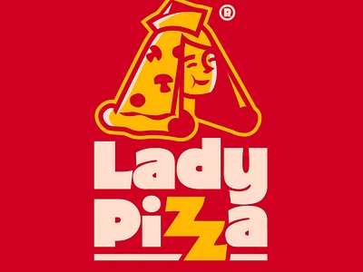 LADY PIZZA design diseño de logo diseño plano illustration logo logo logodesign design logodesign design brand marca tipografía