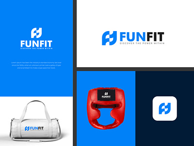 Funfit gym logo. F letter minimalist fitness logo. exercise f letter logo fit fitness graphic design gym health illustration minimalist logo sports training workout