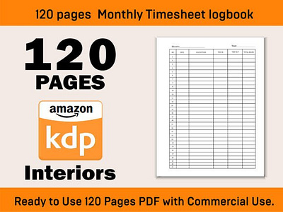 120 Pages Monthly Time sheet Logbook box box die cut branding design dieline illustration packaging packaging design page ui vector