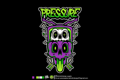 PRESSURE art artwork cartoon character character cartoon clothing design illustration logo merch