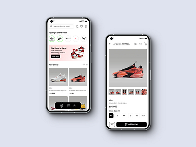 Shoe Store app design shoe store ui ui design ux design visual design