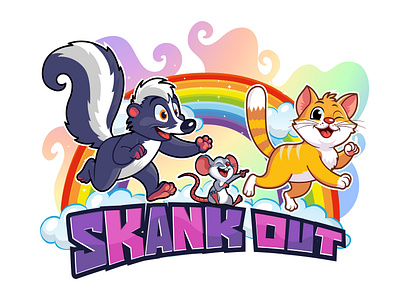 Animals Cartoon Logo animal animated cartoon character logo mouse pet playfullogo skunk