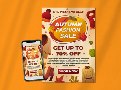 Autumn Fashion Sale Social Media Poster autumn autumn fashion sale autumn flyer autumn poster autumn sale autumn social media bussines template fashion sale offer sale social media poster