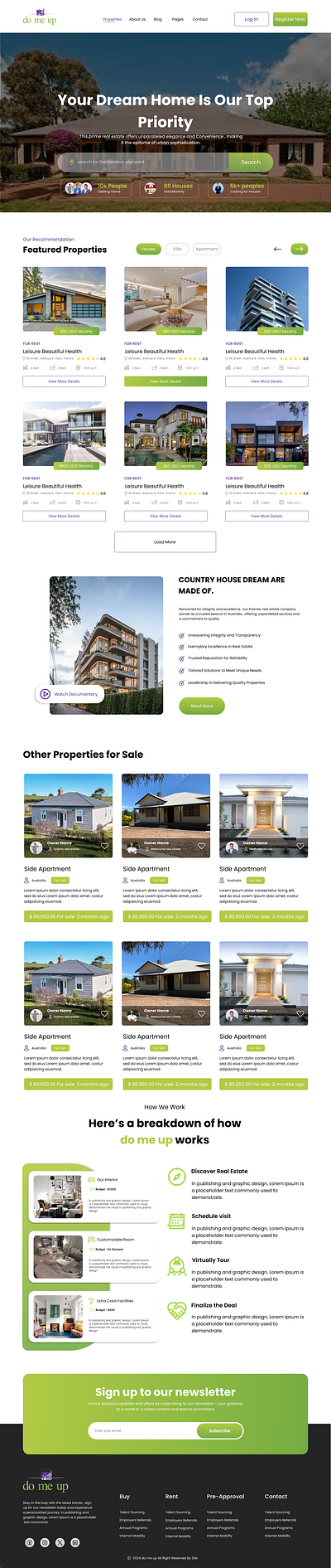 Real Estate full website graphic design ui web design websit design