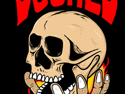 Skull Hand bones handdraw illustration skeleton skull tshirtdesign