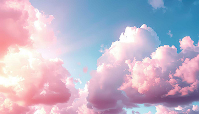 Romantic blue sky with soft fluffy pink clouds background background dreamy sky pink clouds romantic blue sky soft fluffy