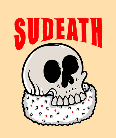Sudeath bones illustration skeleton skull sushi