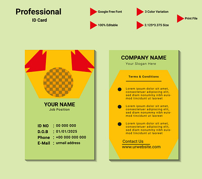 ID CARD DESIGN adobe illustrator contact details creative design details id card information sample design