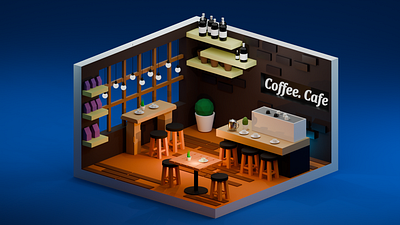 Cafe store illustration 3d 3d art 3d artwork 3d model 3d modeling artwork illustration