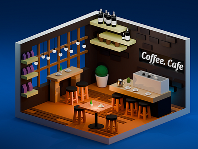 Cafe store illustration 3d 3d art 3d artwork 3d model 3d modeling artwork illustration