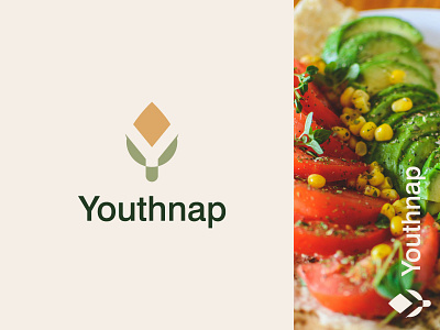 Youthnap logo for Vegan branding custom logo graphic design icon identity leaf logo logo mark vegan vegetable