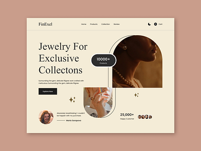 FinExel aesthetic branding color darkmode designs jewellery lightmode logo ui ux vectore website