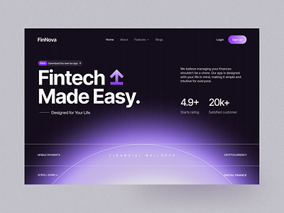 Fintech futuristic - Website design design fintech futuristic header landing page ui web website