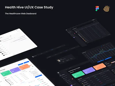 Healthcare Dashboard Case Study clean dark dark theme dashboard dashboard ui design hospital medical medical dashboard medicine minimal product design saas task ui user dashboard ux web web app web design