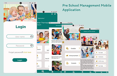 Pre school management application creativity figma illustration