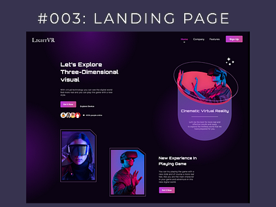 UI Challenge | Day 3 | Landing Page graphic design ui uichallenge ux vr