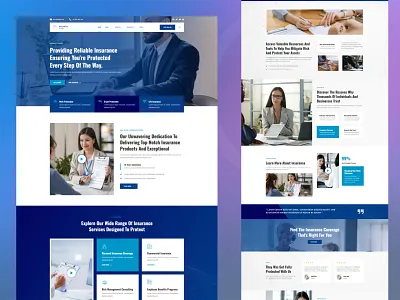 Insure - Insurance Company Elementor Template Kit branding creative agency design figma home layout illustration landing page landing page ui templates ui