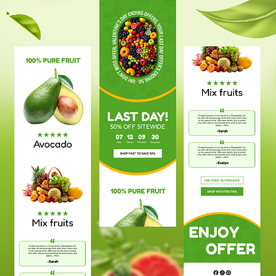 Fruits Email Design email marketing email template emaildesign fruitsemail fruitsemaildesign fruitsshopemail healthyfood newsletter organicfoodemail