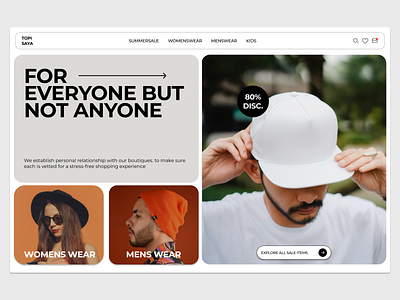 Exploration - E-commerce Web Design ecommerce hat ui ux
