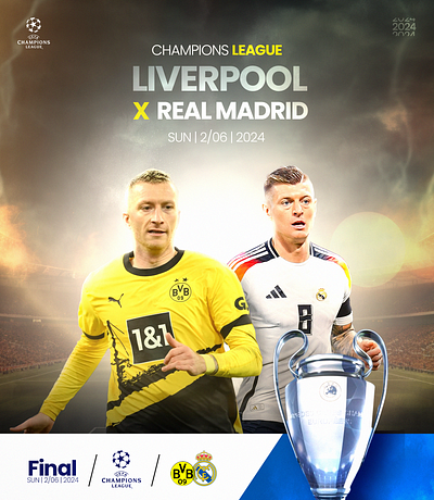 UEFA Champions League Post-Design! 2024 animation branding campion league design facebook post football graphic design illustration social media uefa ui