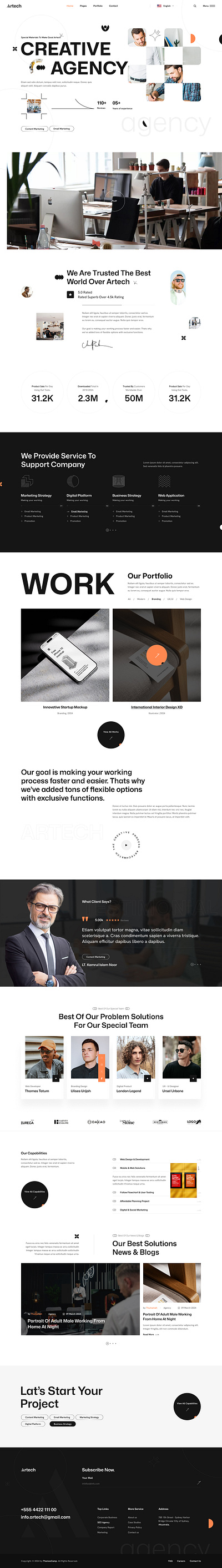 Creative Agency Figma template business corporate crea creative design ecommerce fashion illustration marketing modern ui