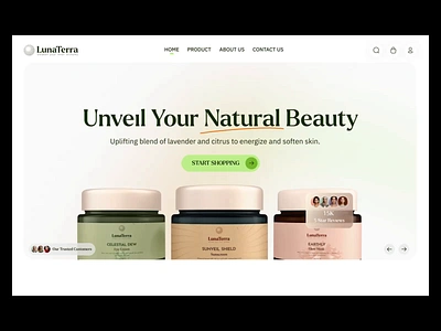 LunaTerra Website Design animation beauty product branding interface landingpage logo minimal design motion graphics skincare ui unusal ux website transition websitedesign