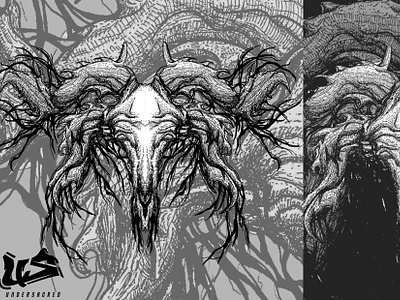 SKULL HORN album black creative illustration detailed digital illustration graphic artist graphic design horn illustration illustrator ink music pen skull white