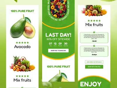 Fruits Email Design emaildesign fruitsemail fruitsemaildesign fruitsshopemail healthyfood organicfoodemaildesign