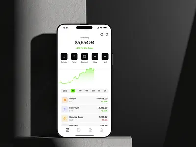 Crypto Wallet mobile app design app app design application blockchain crypto crypto app dark design interface mobile mobile app mobile application mobile ui token trading ui user interface ux wallet wallet app