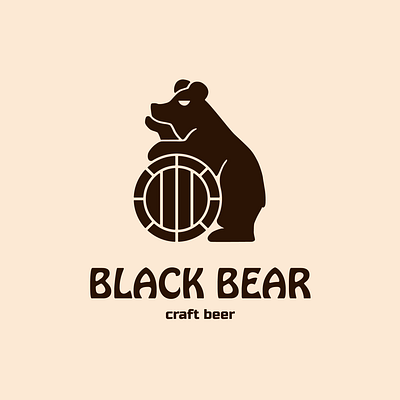 Black Bear craft beer logo beer logo black bear logo craft beer logo graphic design logo logo design mascot design mascot logo