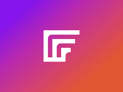 F Modern Gradient Logo branding design f f letter f lettermark f modern geometric gradients logo logo designer minimalist modern
