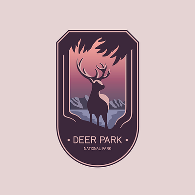 Deer Park National Park Logo art logo deer logo emblem logo graphic design illustration logo logo design mascot logo national park logo park logo