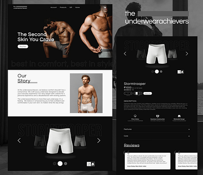 Website design for a luxury underwear brand branding ui ux ux design website design