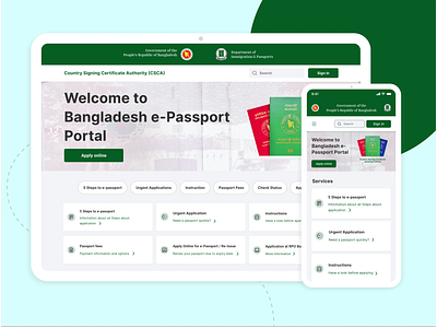 E-Passport UI Redesign ( Bangladesh e-passport Portal) animation app bangladesh case study design e passport figma graphic design landing page logo portal ui ui design uiuxdesign ux vector web app website