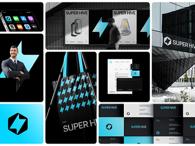 SuperHive - Tech, Modern, Minimal, Visual Identity, Branding ai app logo branding branding and identity graphic design grid logo logotype minimal minimal logo modern logo professional logo saas branding smart home software starup tech branding technology vector visual identity