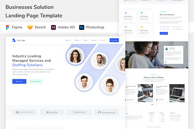 Businesses Solution Landing Page UI design hero landing landingpage one page slider template templates ui website wordpress