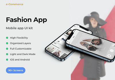 eCommerce Mobile App UI Kit android app brand clean ecommerce ecommerce mobile app ui kit fashion ios app design minimal design mobile ui kit responsive design trend ux design