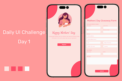 Daily UI Challenge 1 (Giveaway Registration Form) graphic design ui