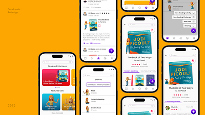 Goodreads App Redesign design goodreads graphic design illustrations interactive design interation design ui ux