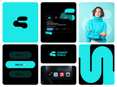 Cogent pixels brand branding colour creative design creative icon creative logo icon identity logo